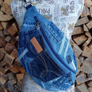 Jeans-Upcycling Bodybag/Bauchtasche, Jeanstasche