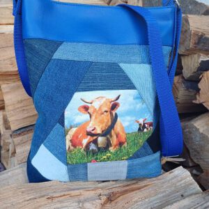 Jeans-Upcycling Crossbag, Umhängetasche im Patchworklook