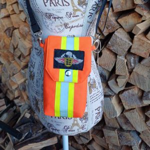 Feuerwehr-Upcycling Mini-Crossbag,Schultertasche, Umhängetasche