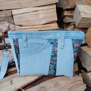 Jeans-Upcycling Crossbag klein,Schultertasche, Umhängetasche