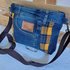 Jeans-Upcycling Crossbag "ReWork", Schultertasche, Umhängetasche