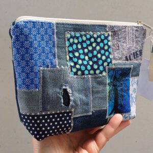 Kosmetiktasche Jeans - Patchwork, Denim Beauty-Bag, Wash Case