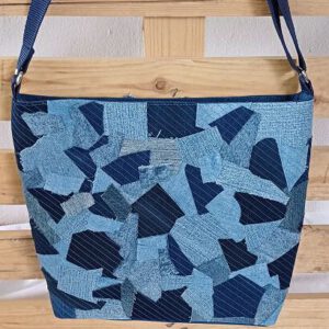 Jeans-Upcycling Crossbag "Denim Mix", Schultertasche, Umhängetasche