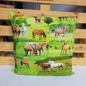Baumwollkissen Happy Horses