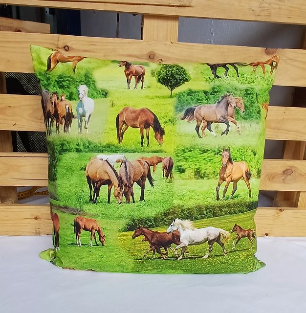 Baumwollkissen Happy Horses