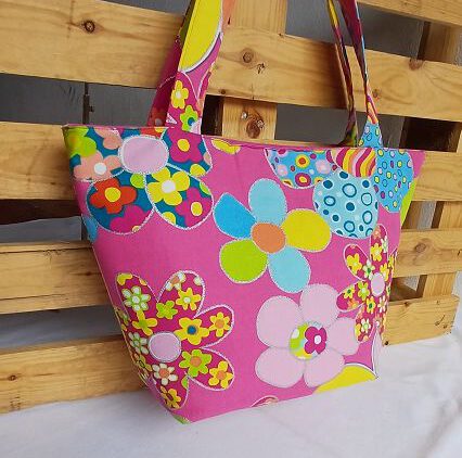 Shopper "FunkyFlowers Tote", Schultertasche, Umhängetasche