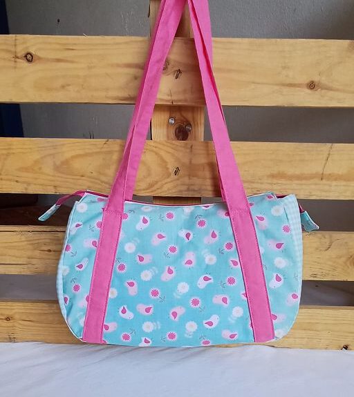 Schultertasche „Blumen & Vögel“
