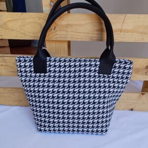 Coco-Noir Bag - Elegante Handtasche im Hahnentrittmuster