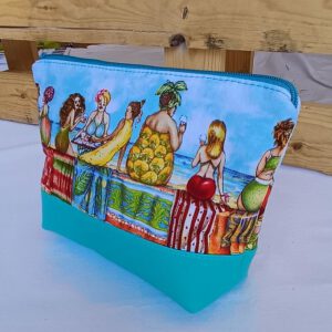 Kosmetiktasche aus Baumwollstoff im Digitaldruck – „Fruitladies“