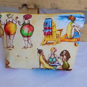 Kosmetiktasche aus Baumwollstoff im Digitaldruck – „Fruitladies“