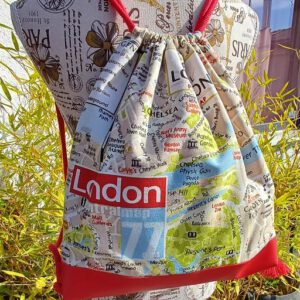 Rucksackbeutel "London Map Pack", Schultertasche, Umhängetasche