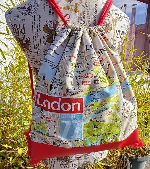 Rucksackbeutel "London Map Pack", Schultertasche, Umhängetasche