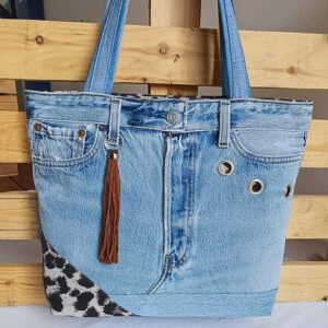 Jeans-Upcycling Shopper "Blue & Wild", Blue-Bag, Jeans-Shopper, Upcycling, Denim-Bag