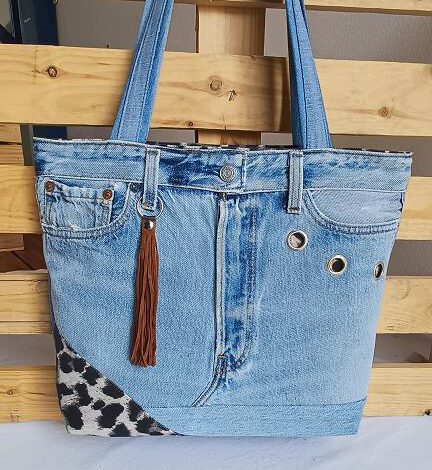 Jeans-Upcycling Shopper "Blue & Wild", Blue-Bag, Jeans-Shopper, Upcycling, Denim-Bag